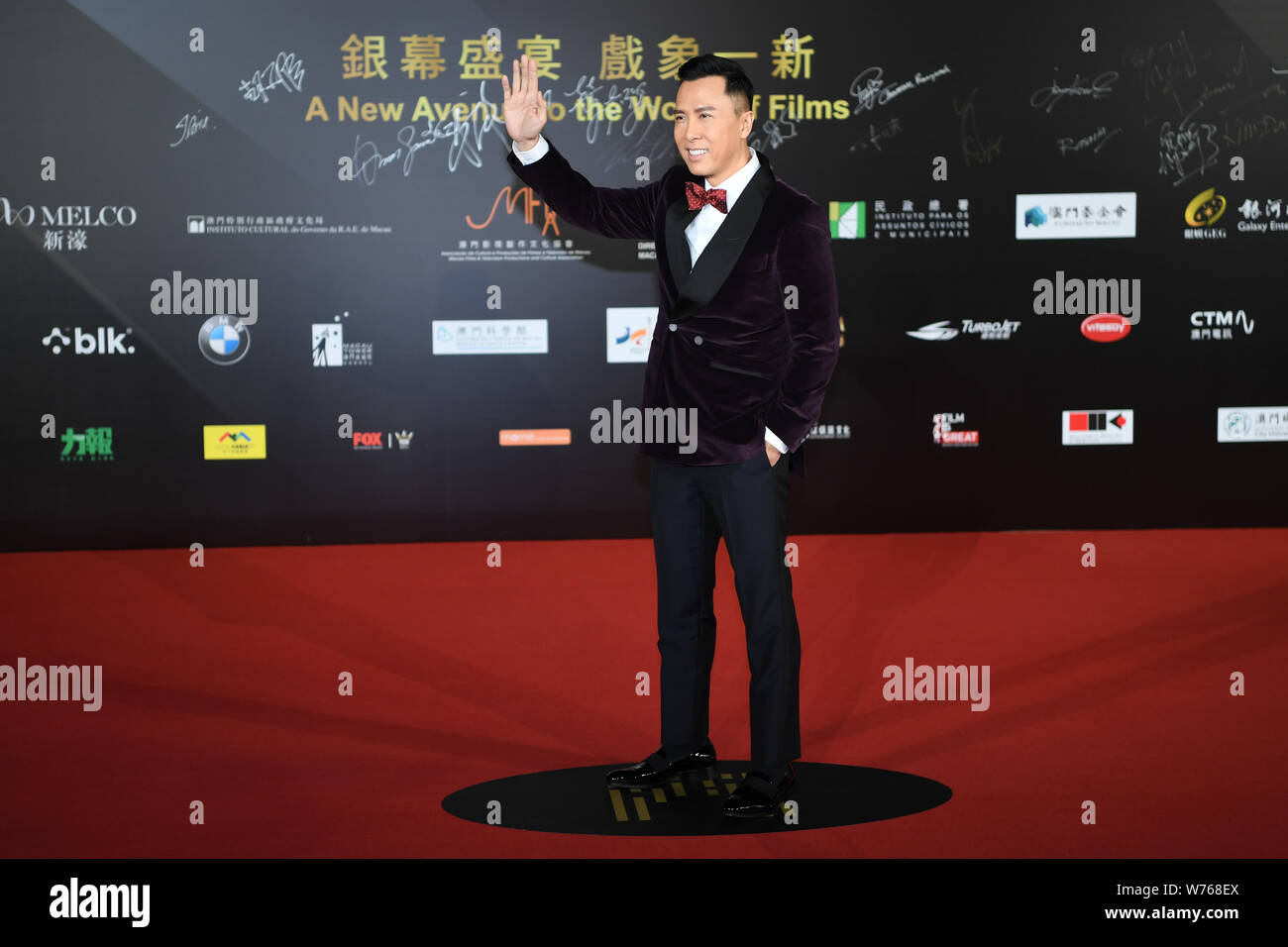 Hong Kong actor Donnie Yen or Yen Chi-tan arrives on the red carpet for
