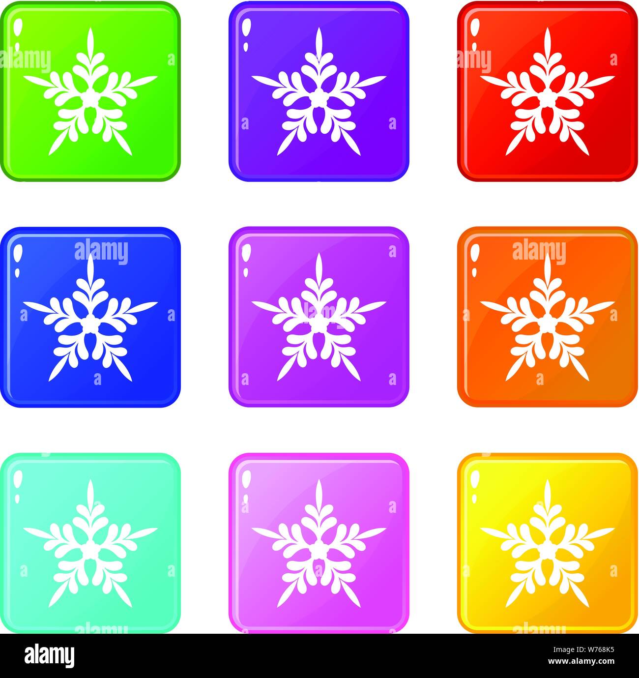 Five pointed star icons set 9 color collection Stock Vector Image & Art ...