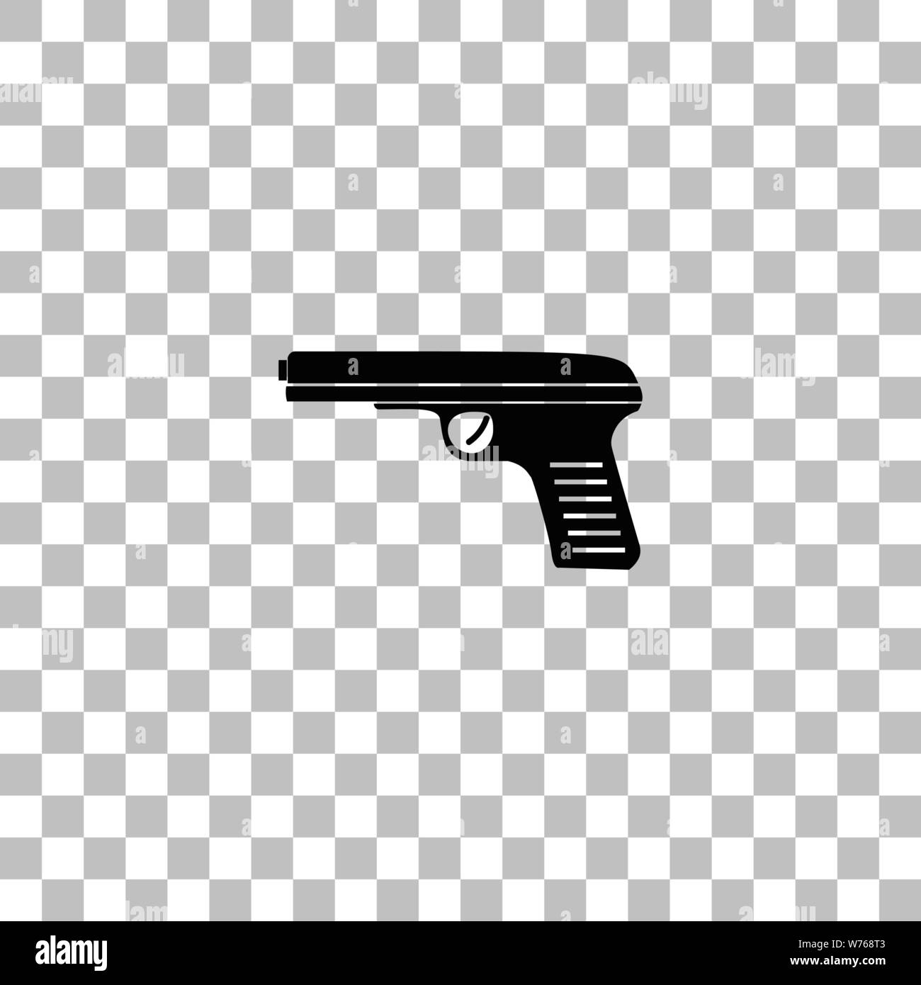 Gun. Black flat icon on a transparent background. Pictogram for your  project Stock Vector Image & Art - Alamy