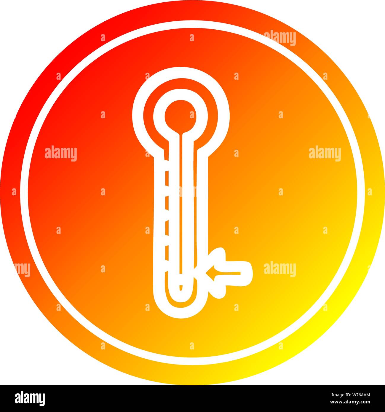 low temperature circular icon with warm gradient finish Stock Vector ...