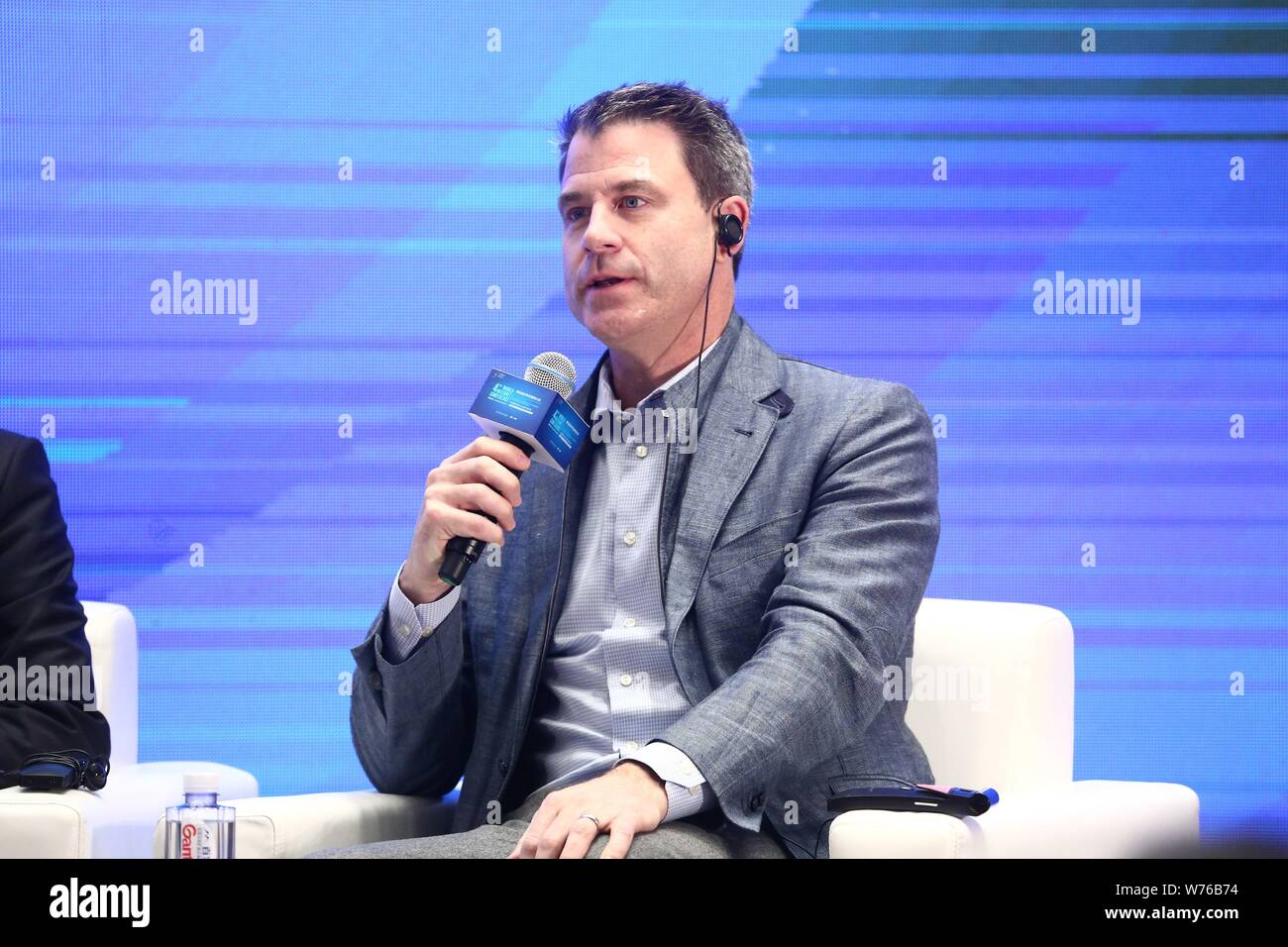 Vaugham Smith, Vice President of Corporate Development of Facebook, attends the forum of 'Business Leaders Dialogue: New Economy in Internet Era' duri Stock Photo