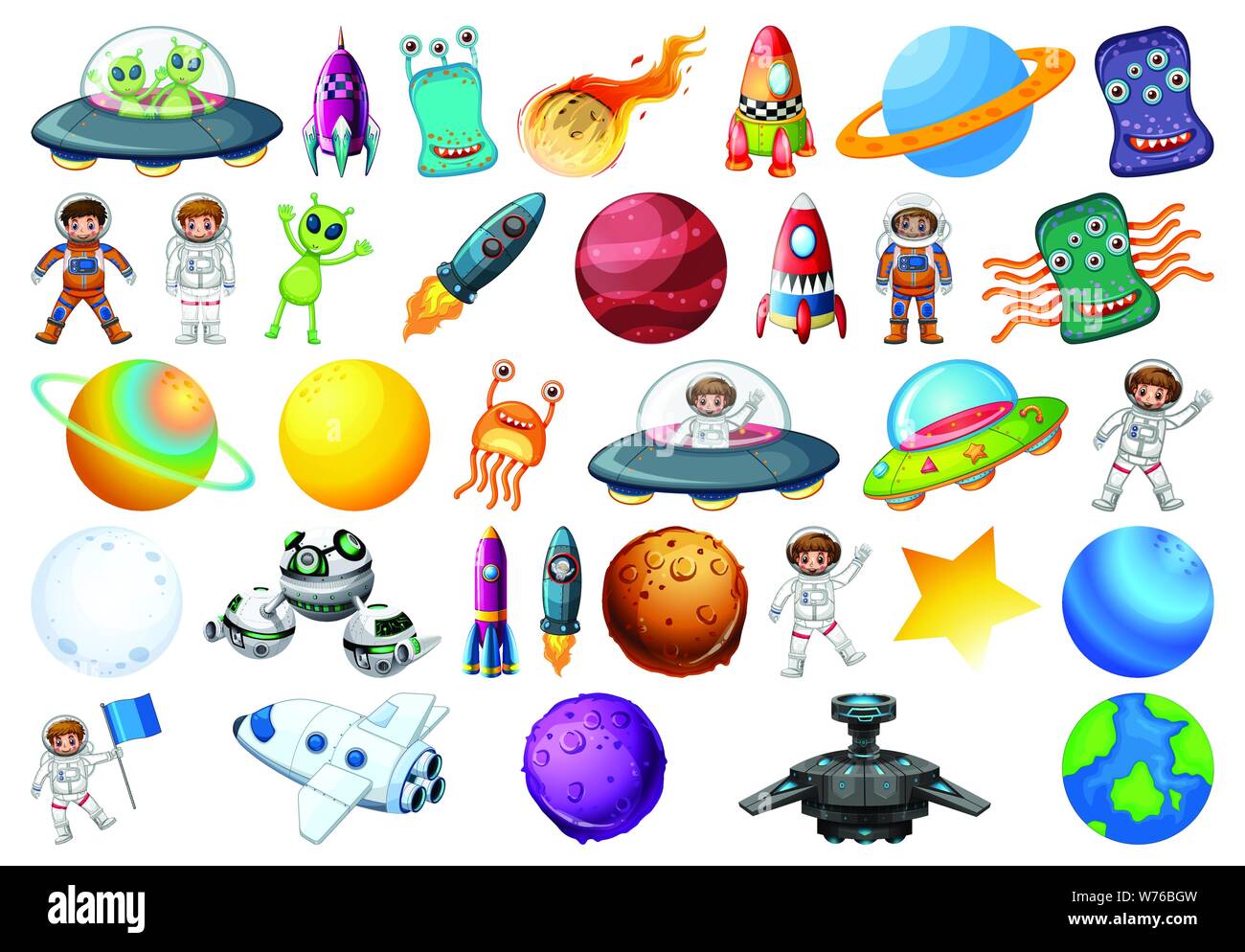 Large space themed set illustration Stock Vector Image & Art - Alamy