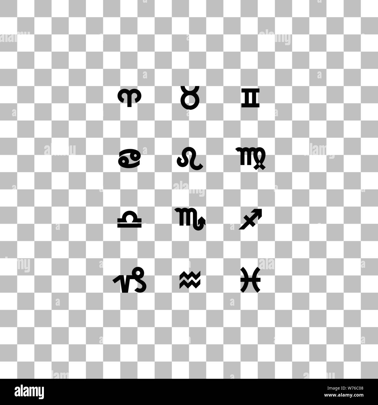 Zodiac. Black flat icon on a transparent background. Pictogram for your project Stock Vector