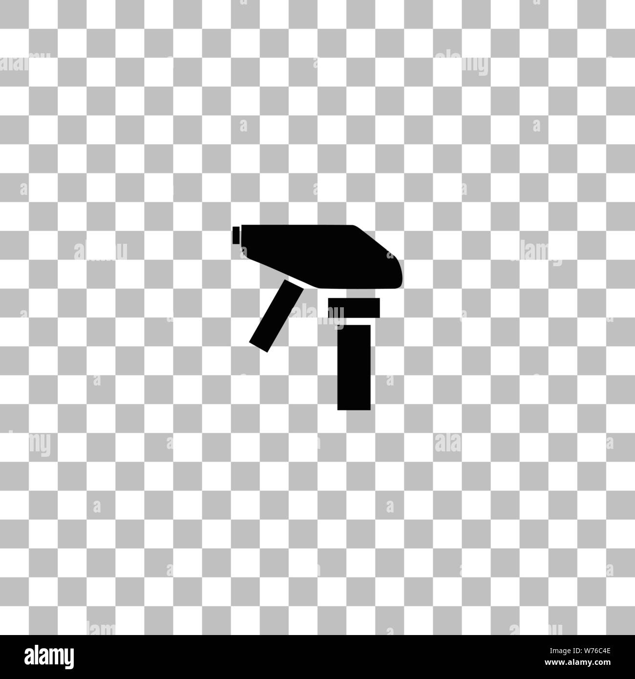 Pulverizer for painting. Black flat icon on a transparent background ...