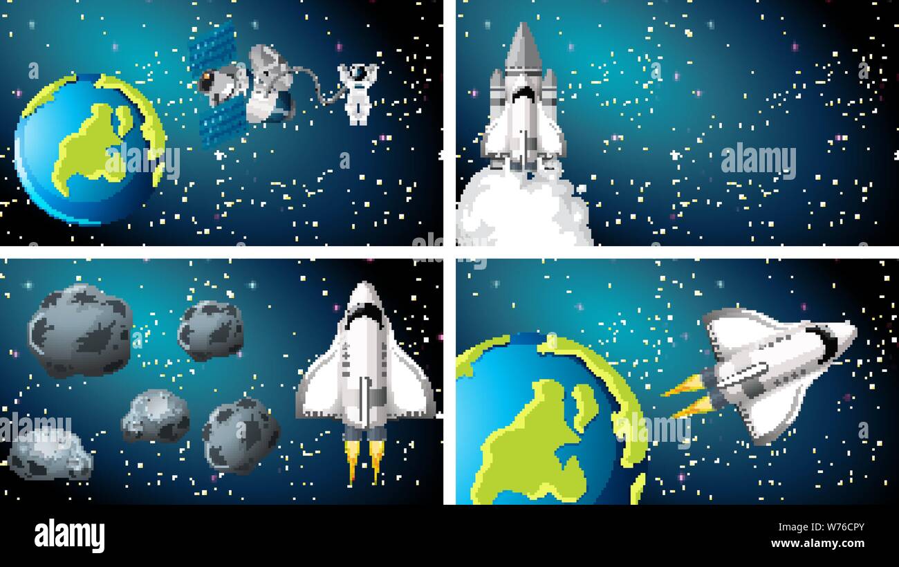 Set of space ships illustration Stock Vector Image & Art - Alamy