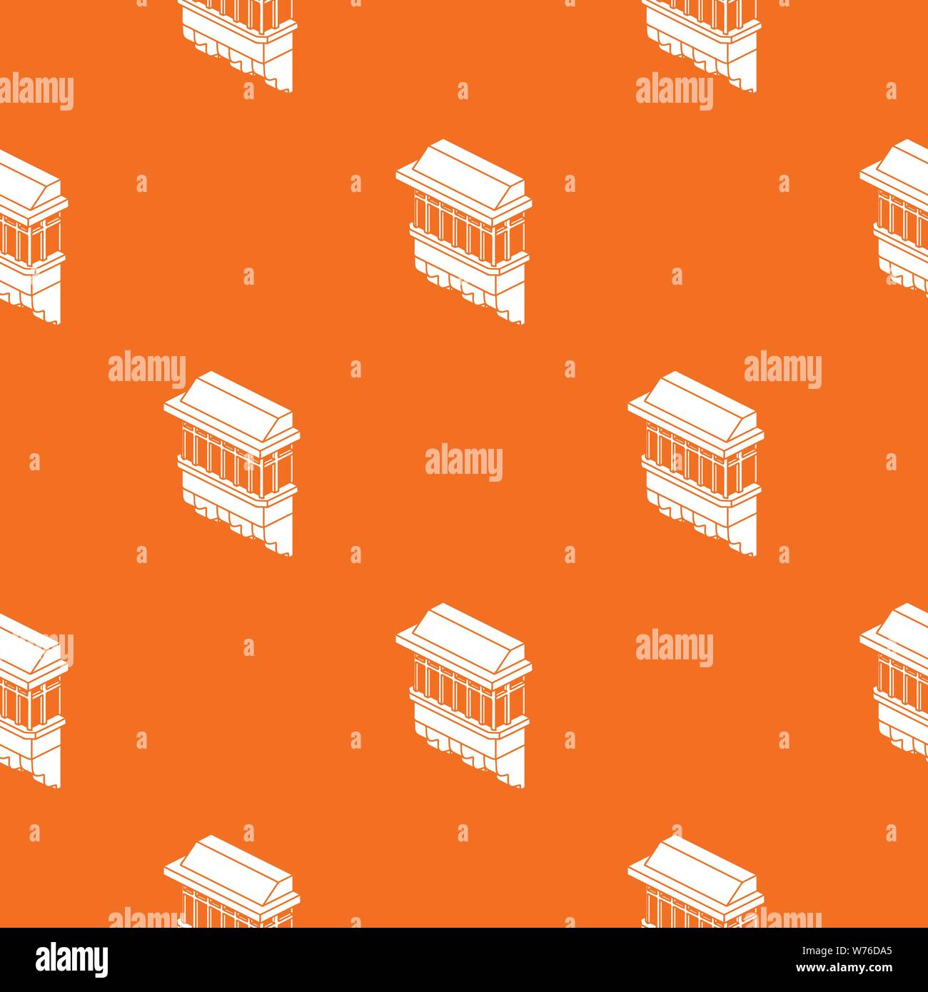 Classic balcony pattern vector orange Stock Vector