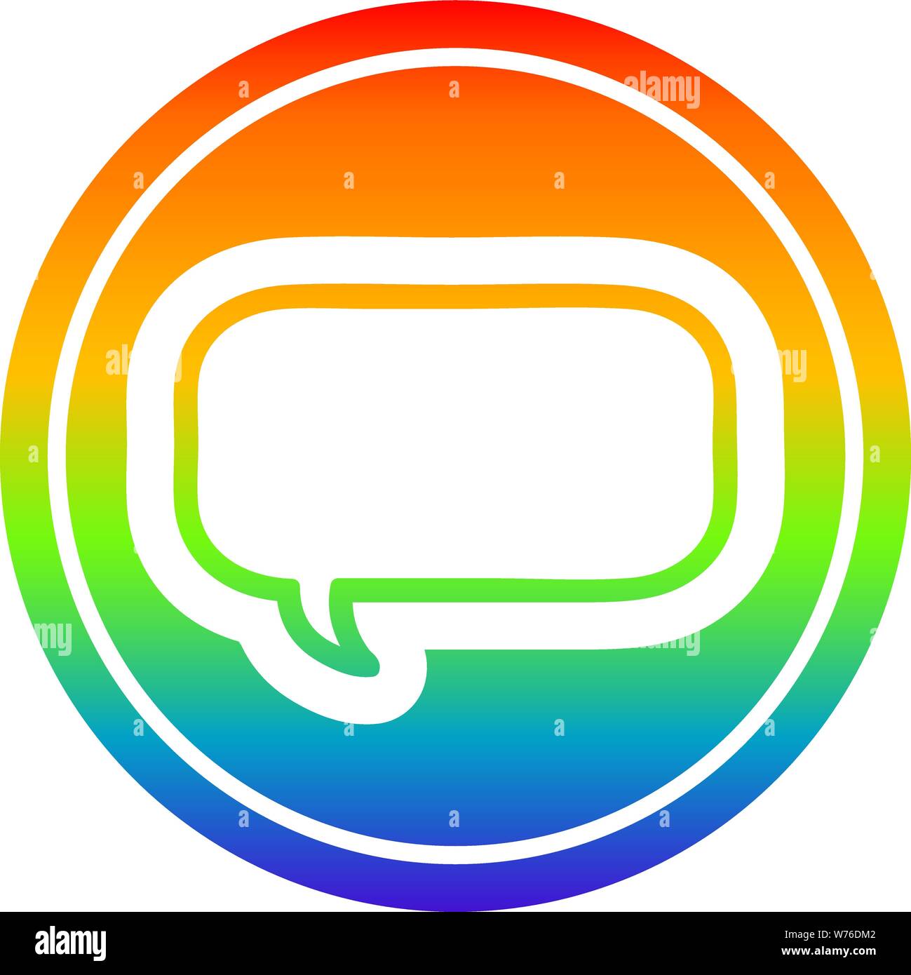speech bubble circular icon with rainbow gradient finish Stock Vector ...