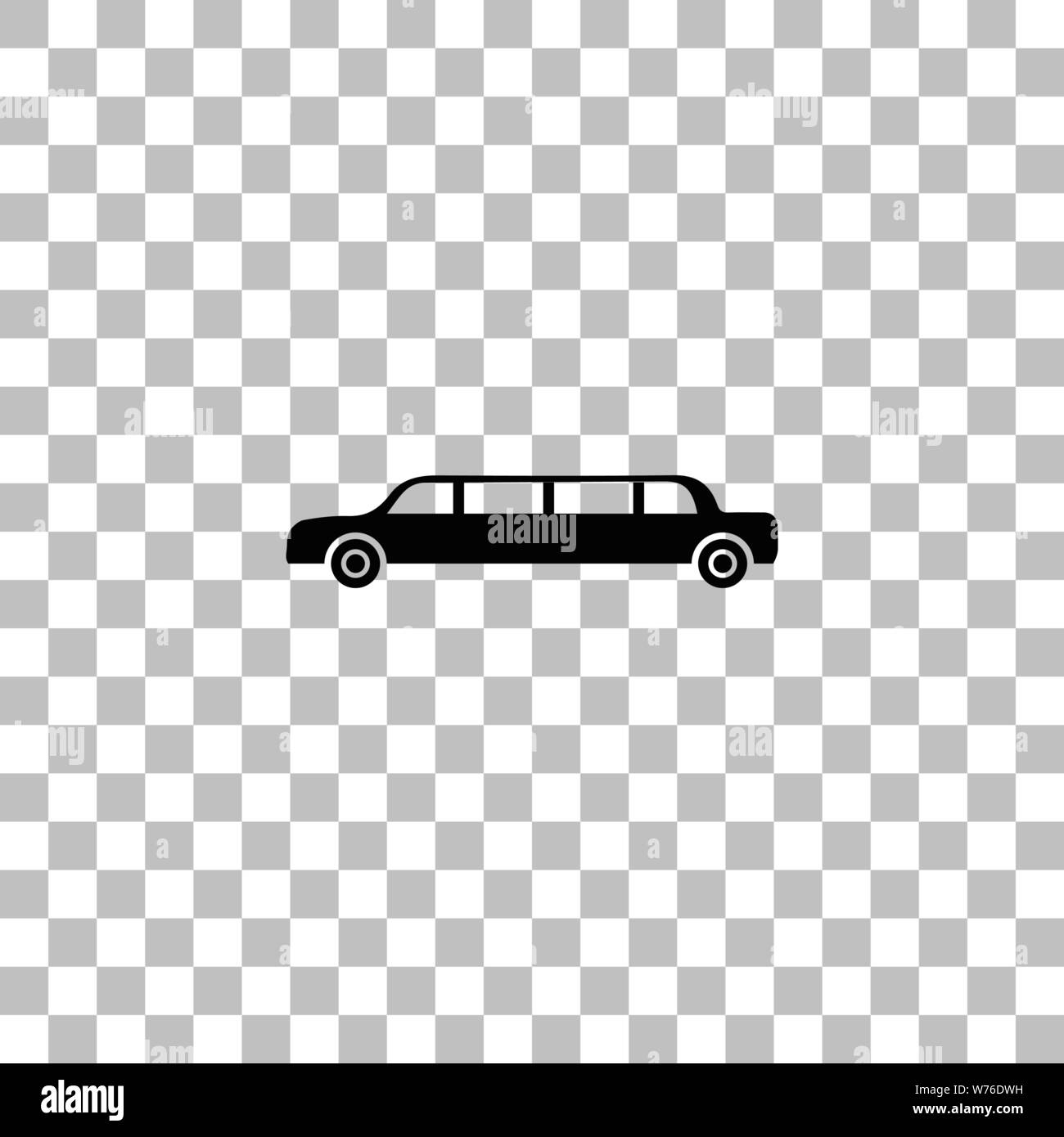 Limousine. Black flat icon on a transparent background. Pictogram for your project Stock Vector