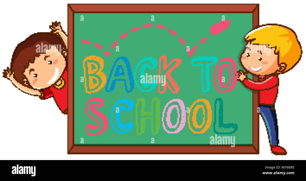 Back to school template with student illustration Stock Vector Image ...