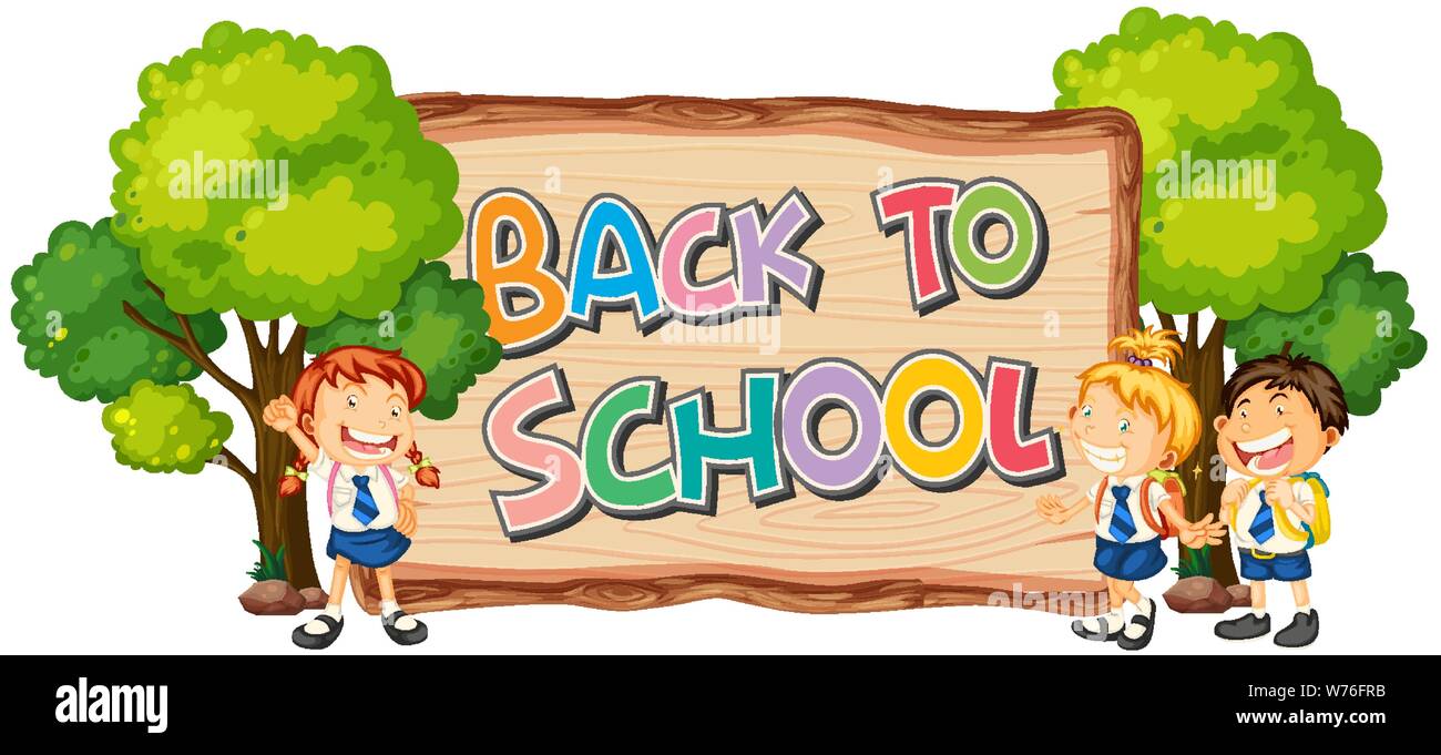 Back to school template with student illustration Stock Vector Image ...