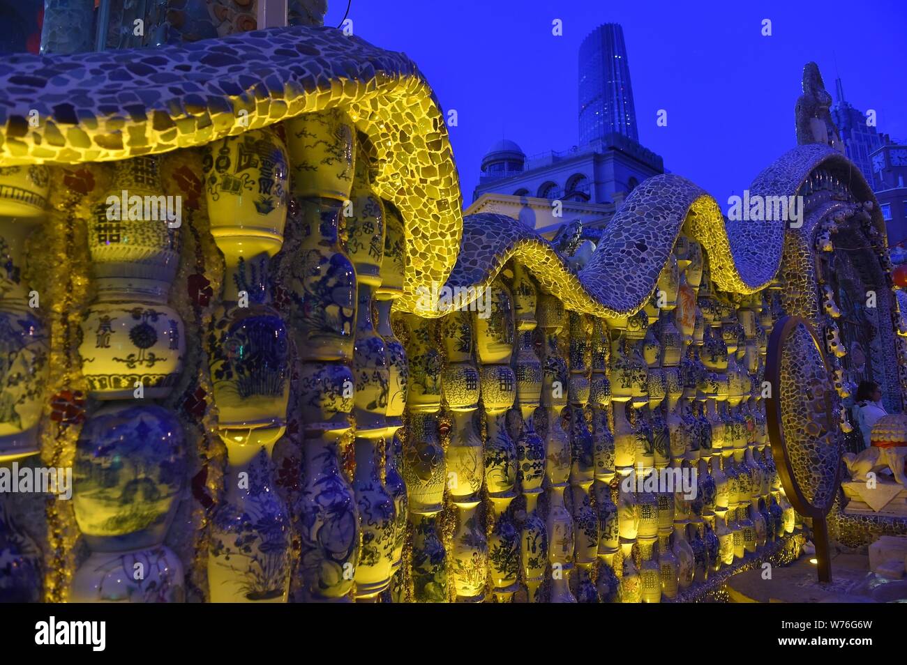 FILEView of the Porcelain House at night near the former residence
