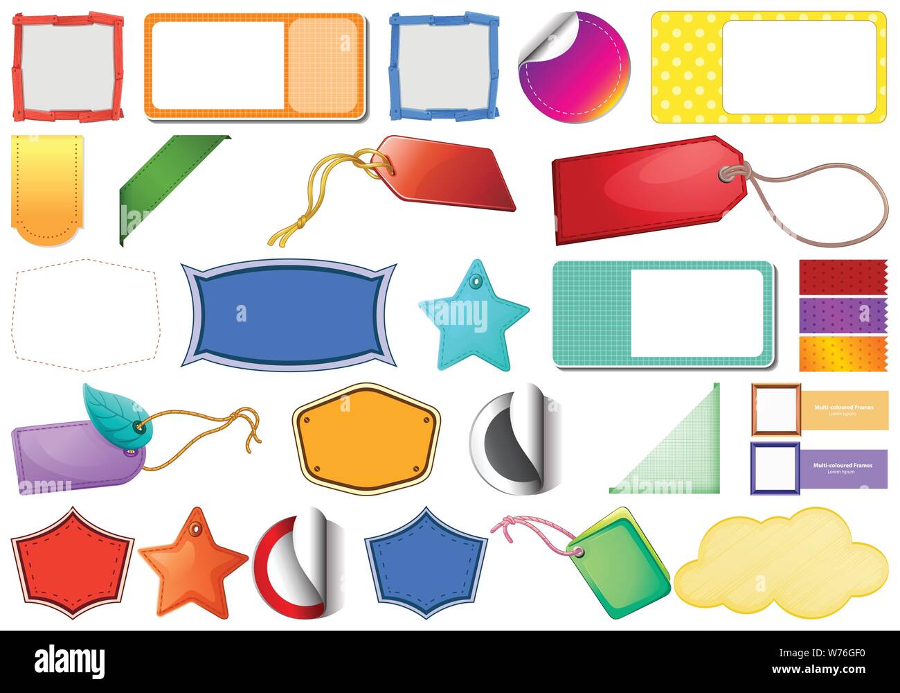 Set of different blank labels illustration Stock Vector Image & Art - Alamy