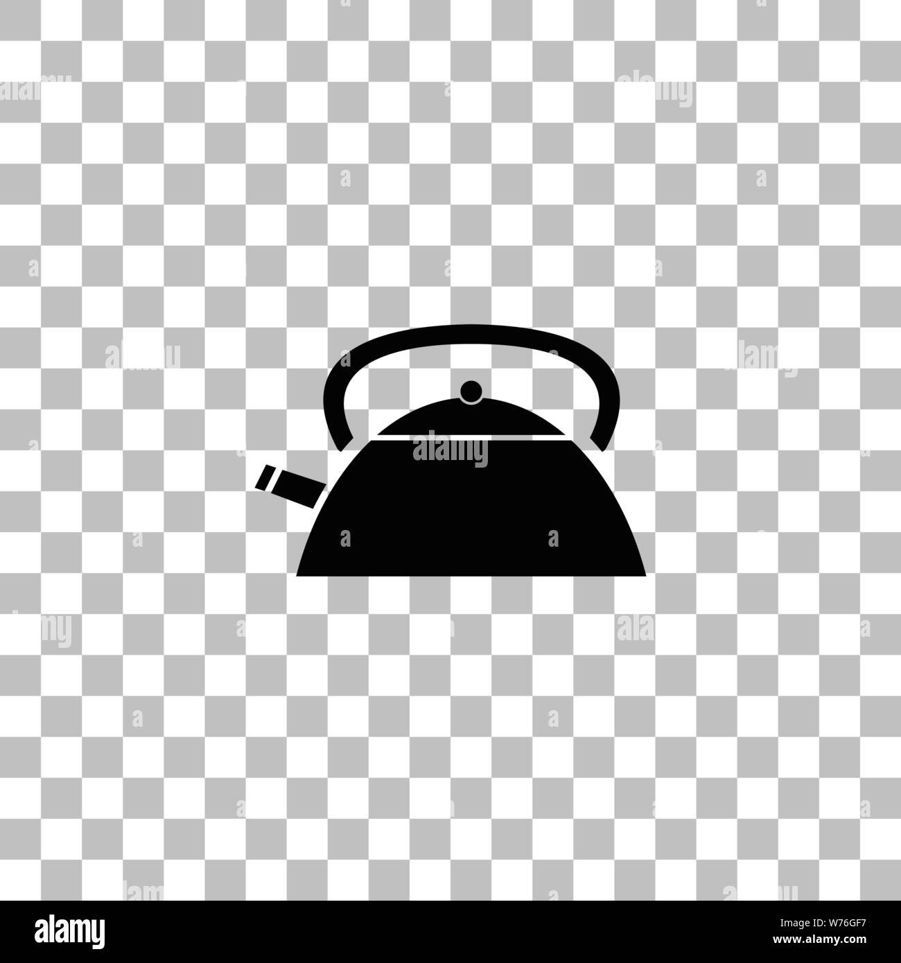 Teapot kettle. Black flat icon on a transparent background. Pictogram ...