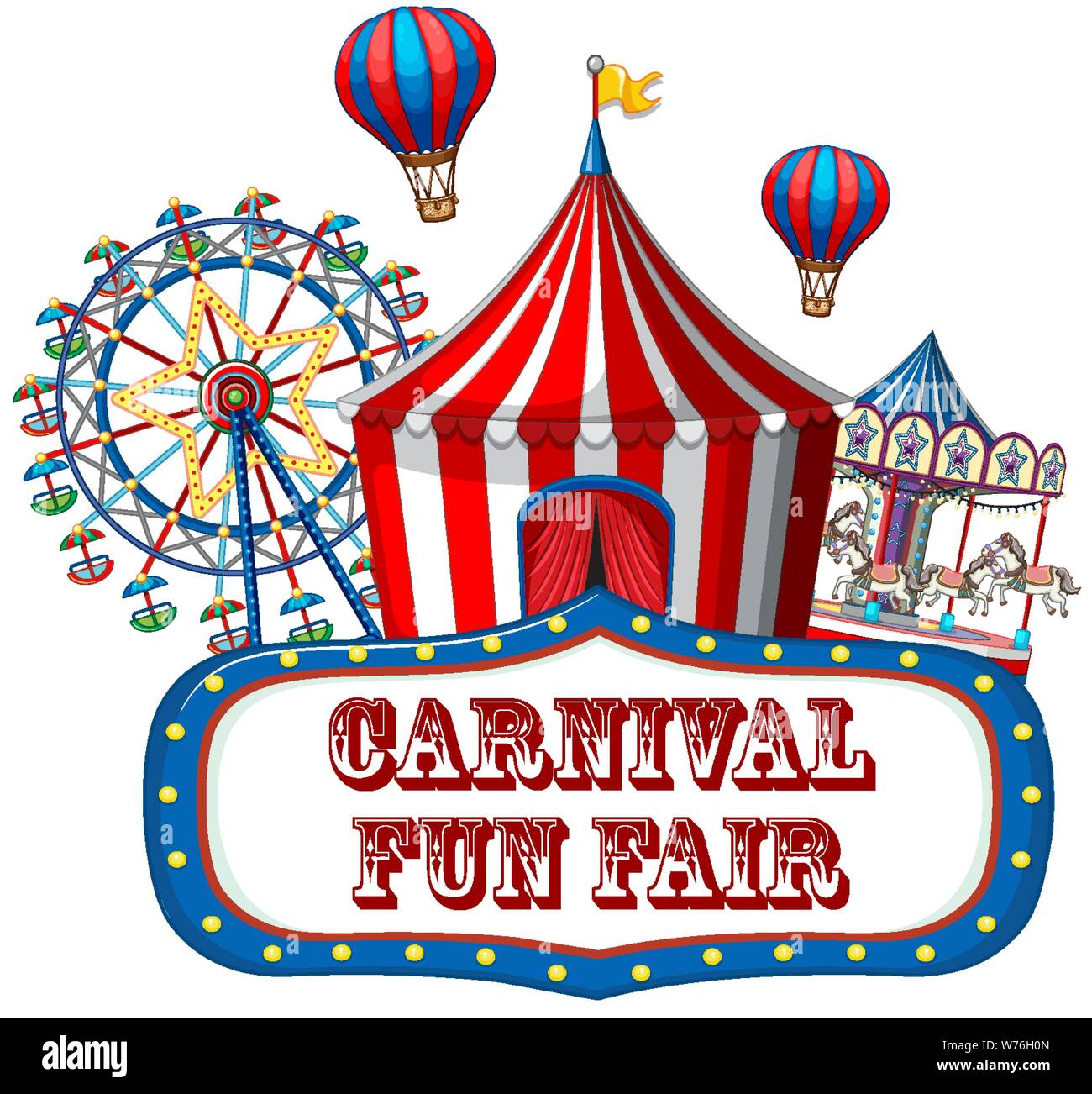 Colorful carnival funfair banner illustration Stock Vector Image & Art