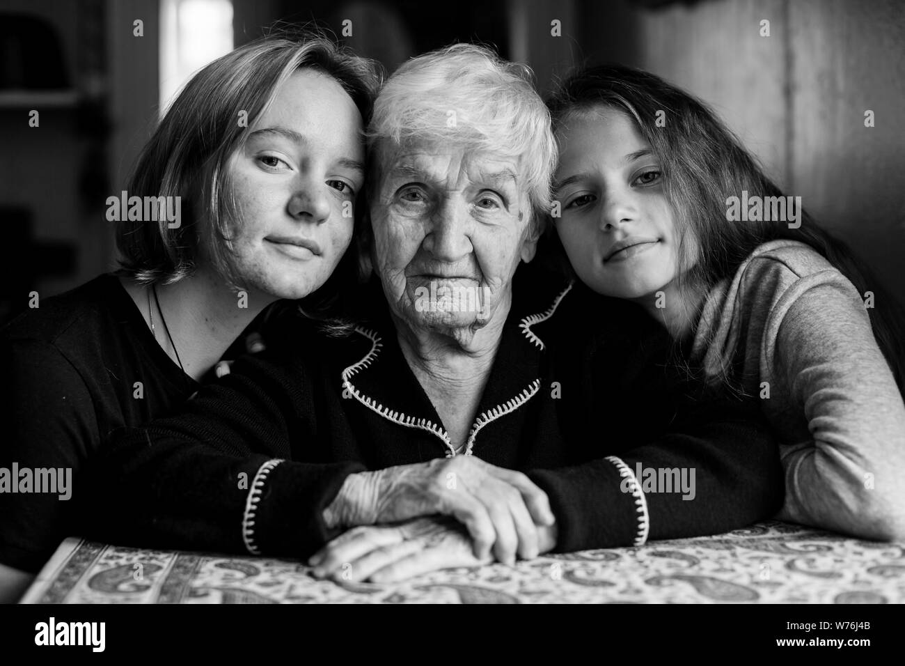 Older woman teaching child Black and White Stock Photos & Images - Alamy