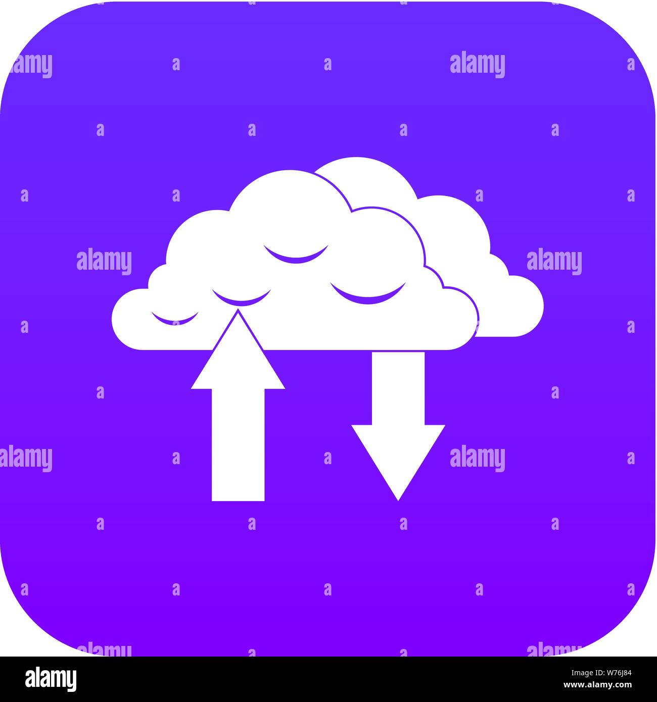 Clouds with arrows icon digital purple Stock Vector Image & Art - Alamy