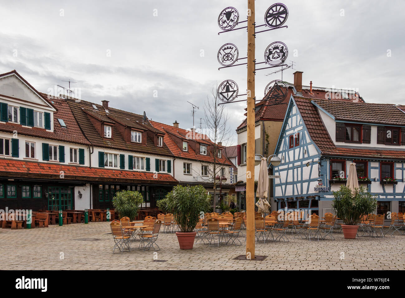 Sindelfingen, Baden Wurttemberg/Germany May 11, 2019 Street Scenario