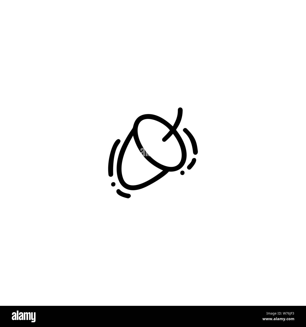 Vector acorn drawing icon. Autumn element logo. Hand drawn botanical ...