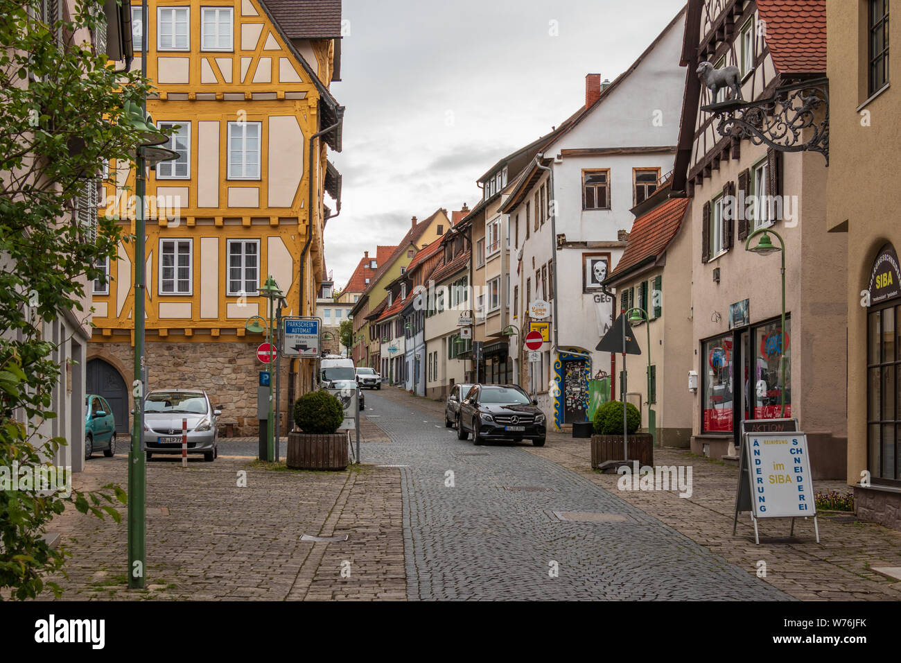 Sindelfingen, Baden Wurttemberg/Germany - May 11, 2019: Street Scenario of Central District Road, Lange Strasse. Stock Photo