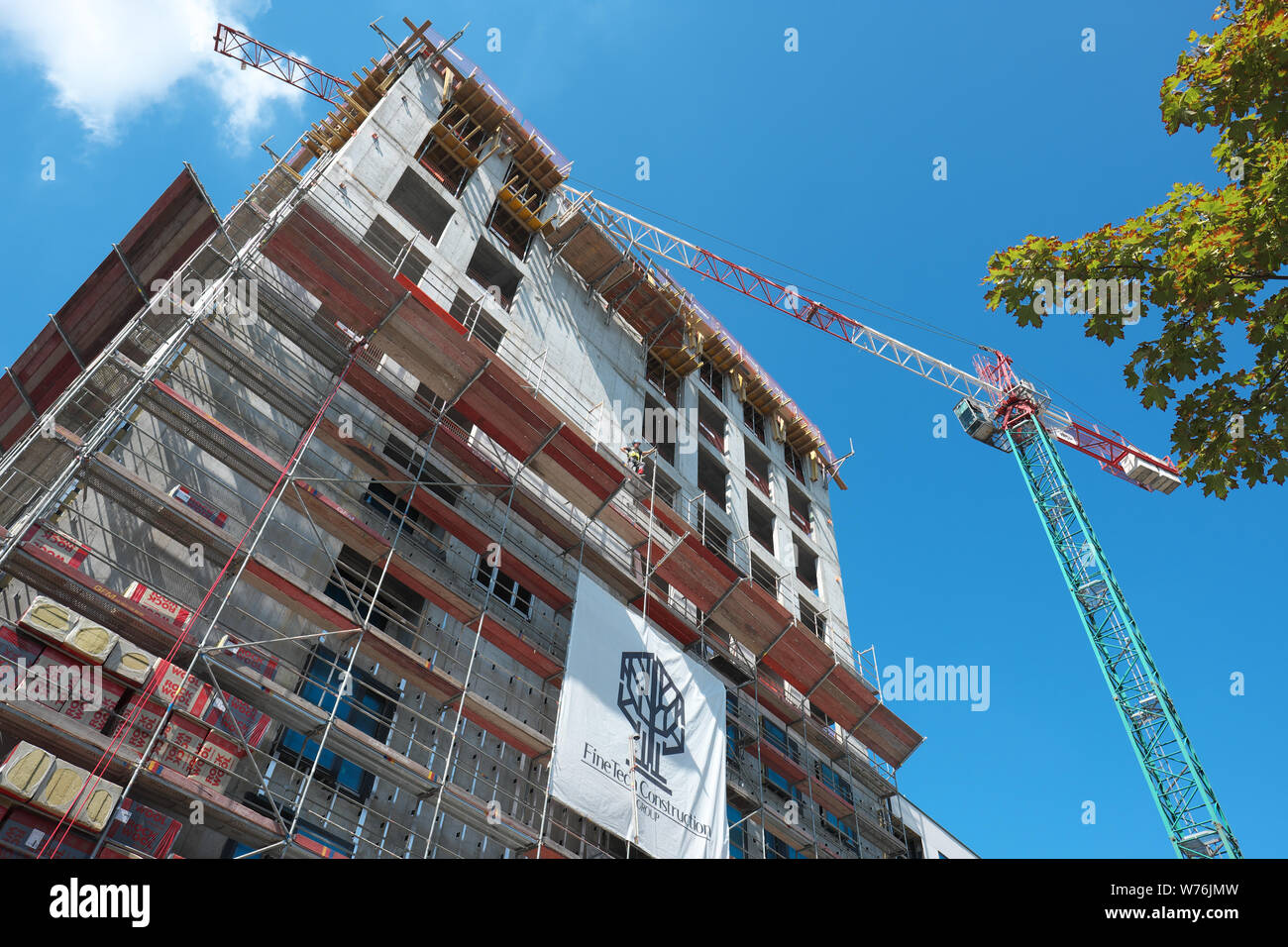 Warsaw Poland construction of luxury new apartment flats by the