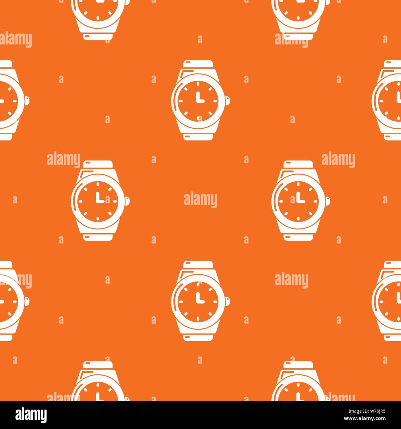Wristwatch pattern vector orange Stock Vector