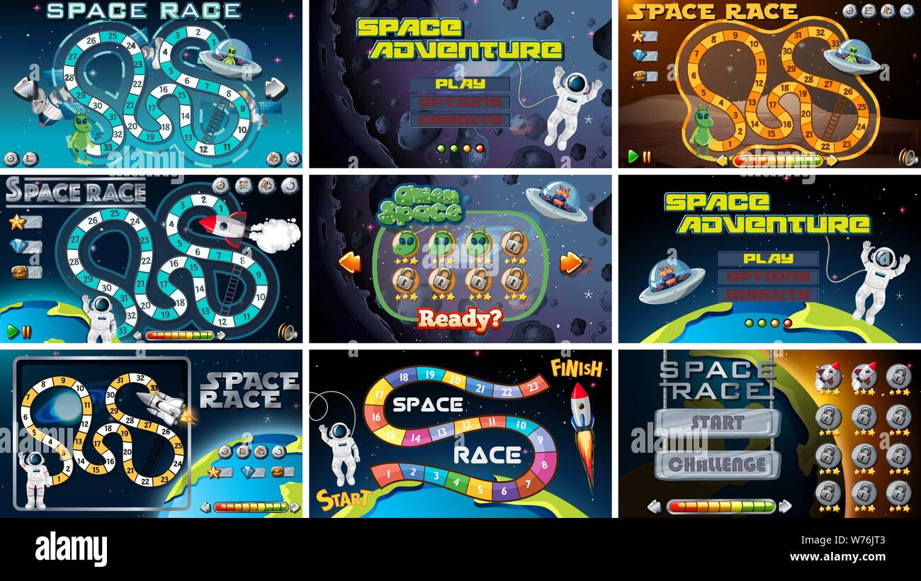Set of space games illustration Stock Vector Image & Art Alamy