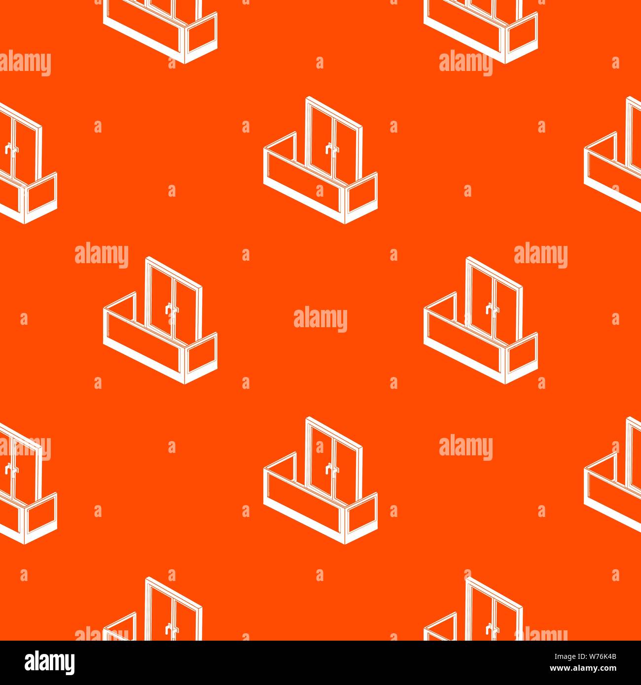 Glass balcony pattern vector orange Stock Vector