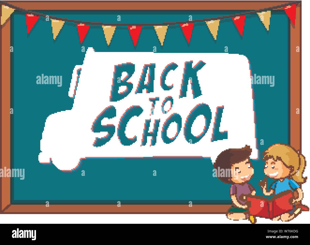 Back to school template with children illustration Stock Vector Image ...