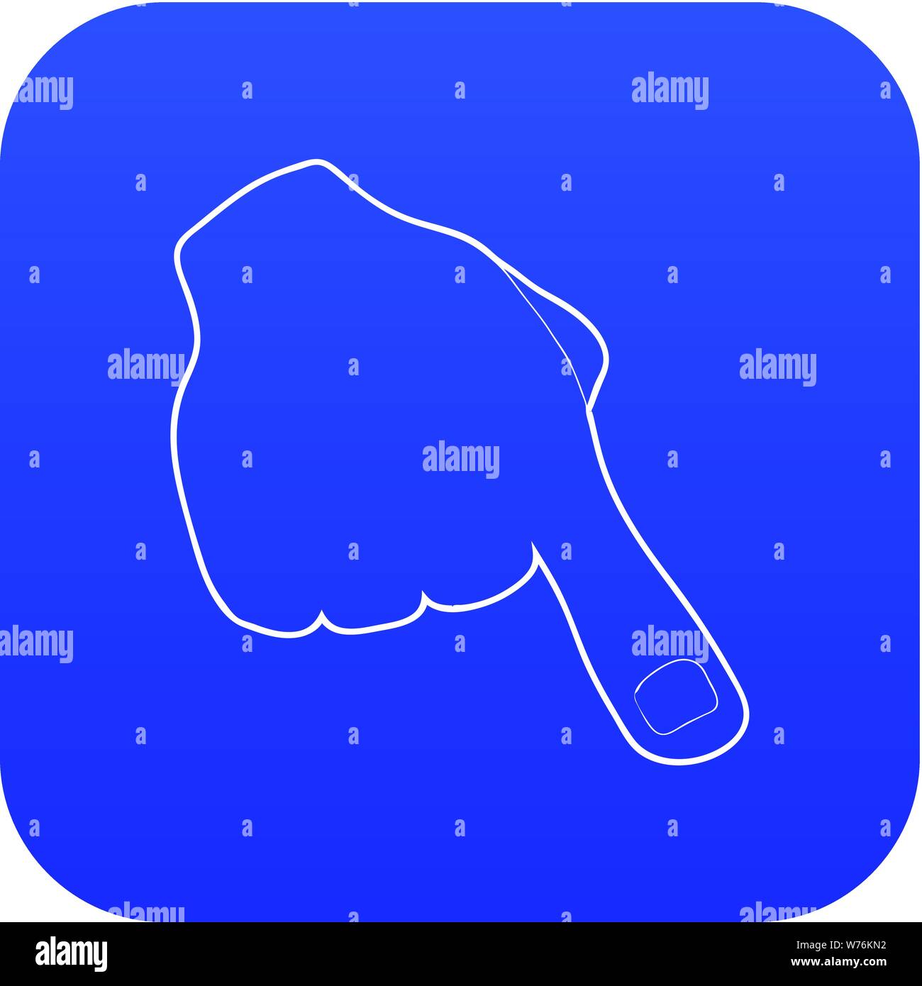 One finger icon blue vector Stock Vector
