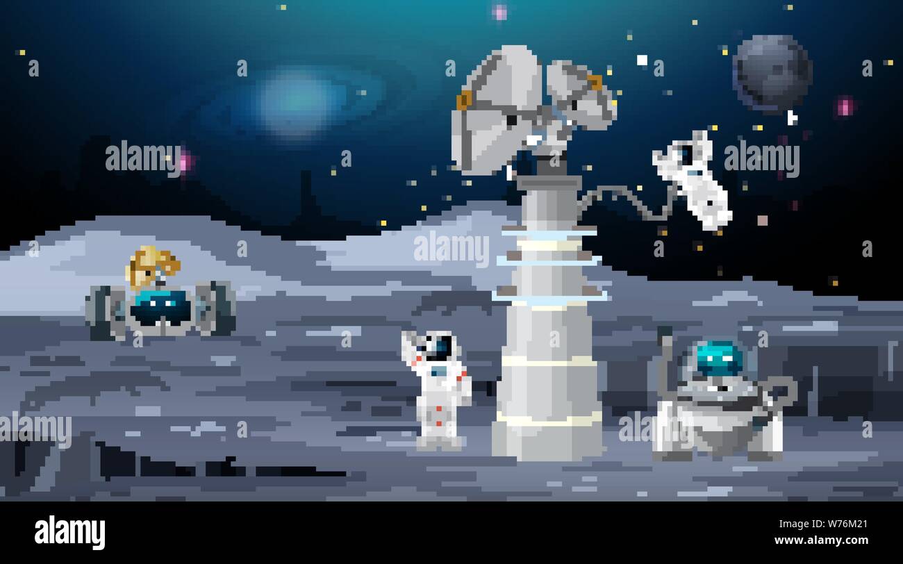 Astronaut in space scene illustration Stock Vector Image & Art - Alamy