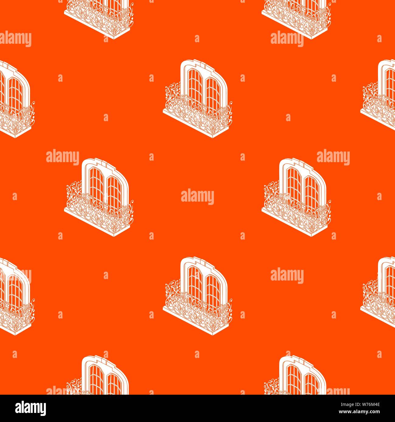 Castle balcony pattern vector orange Stock Vector
