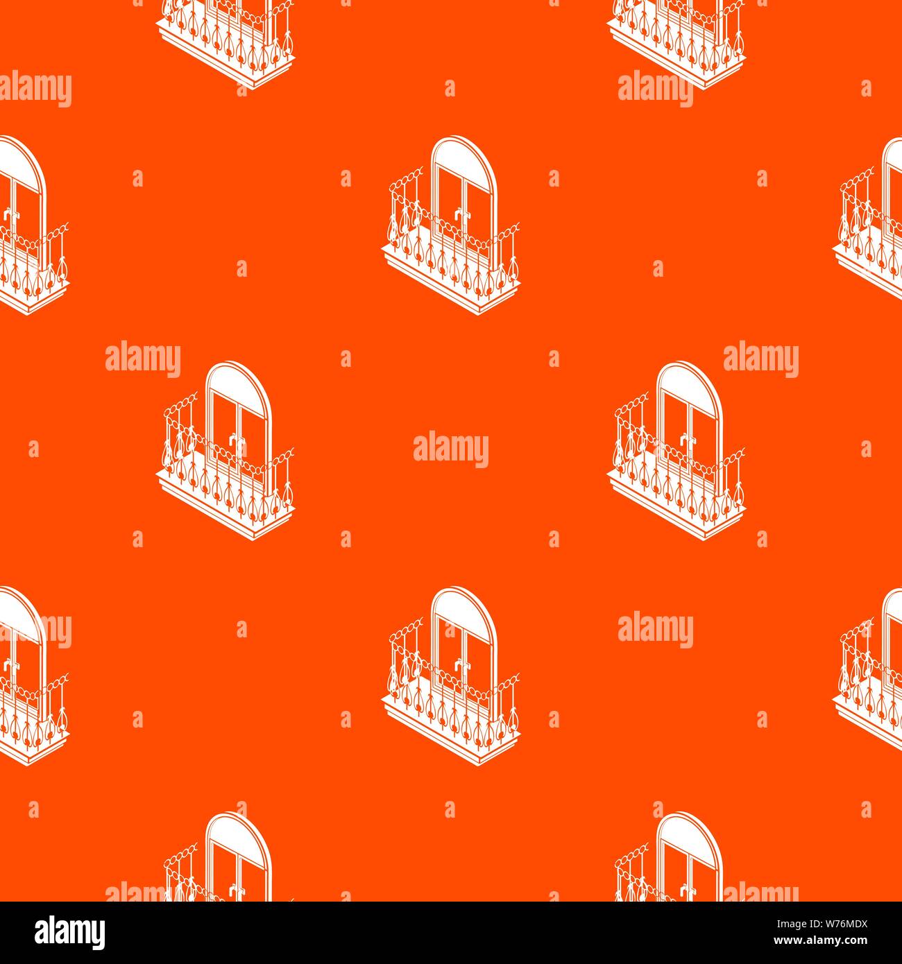 Metal balcony pattern vector orange Stock Vector