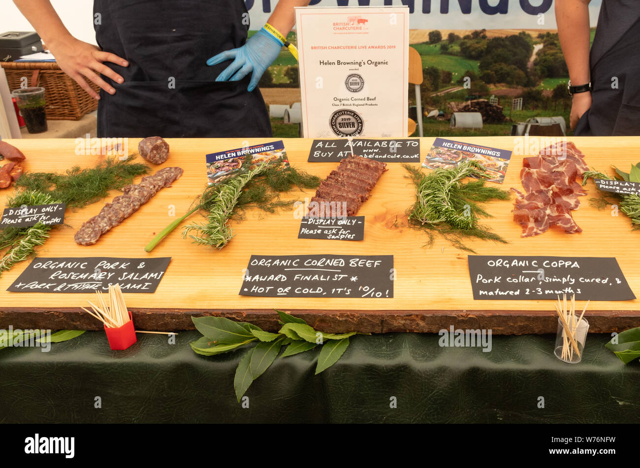 British Charcuterie Live Awards 2019 - processed meat or meats - food competition at Countryfile Live Show, UK Stock Photo