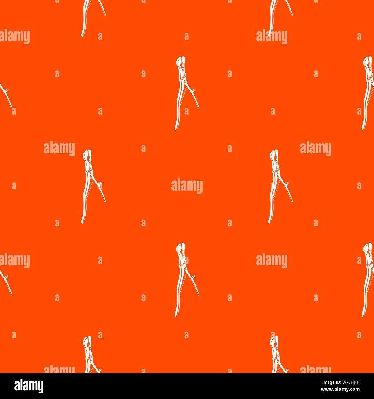Surgical pliers pattern vector orange Stock Vector