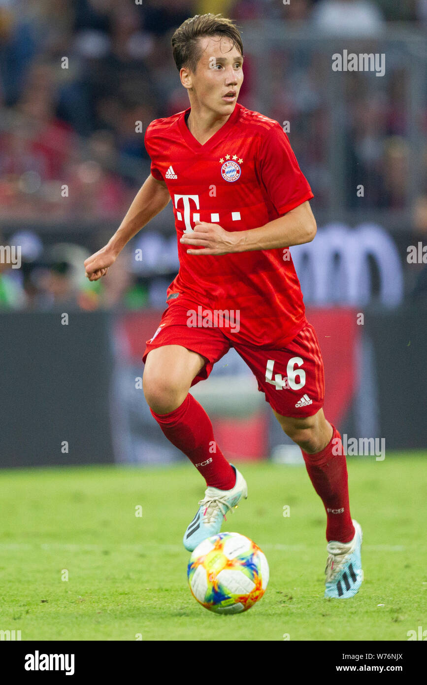 Jonas KEHL (# 46, M). Soccer, Bayern Munich (M) - Tottenham Hotspurs (TOT)  5: 6 iE, Audi Cup 2019, Final, on 31.07.2019 in Muenchen / ALLIANZARENA /  Germany. ¬ | usage worldwide Stock Photo - Alamy