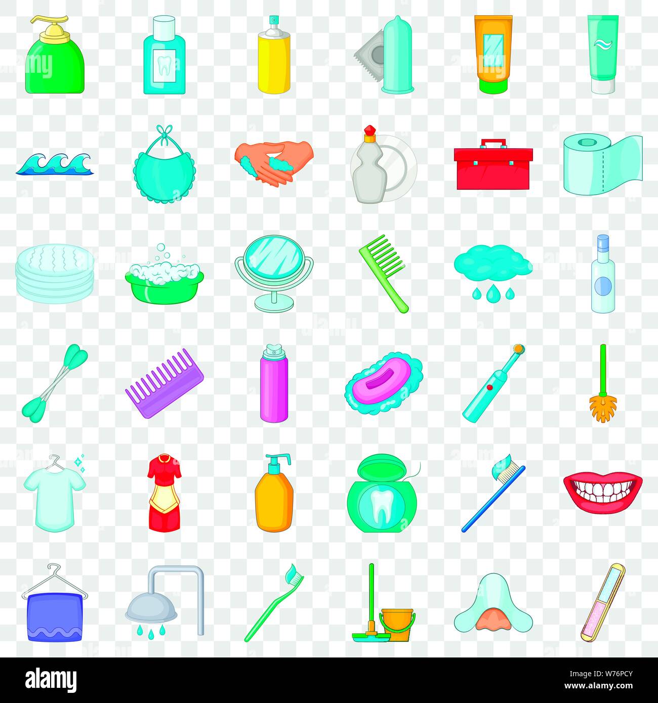 Toothpaste icons set, cartoon style Stock Vector Image & Art - Alamy