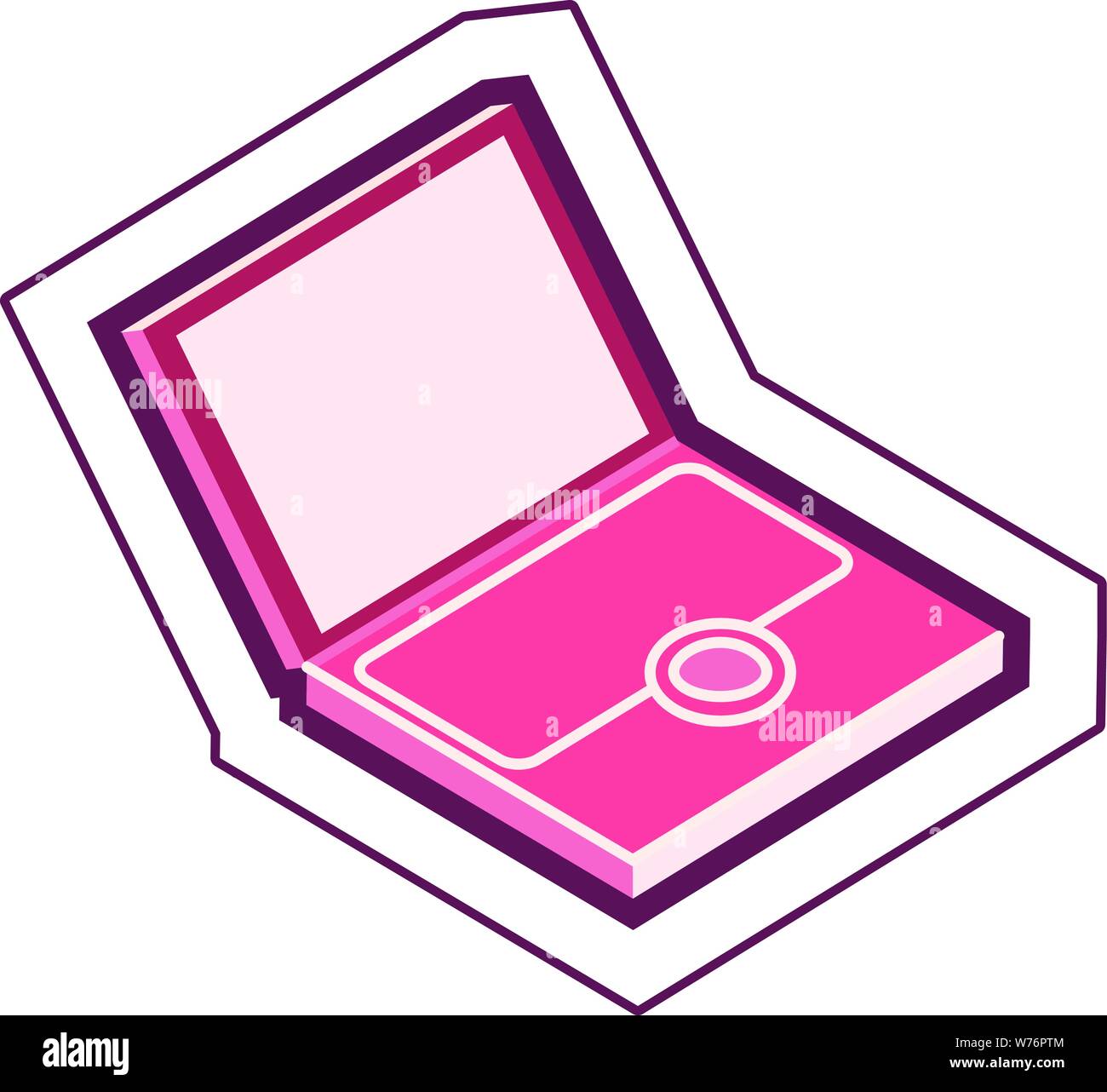 Iconic simple laptop computer graphic with an outline Stock Vector