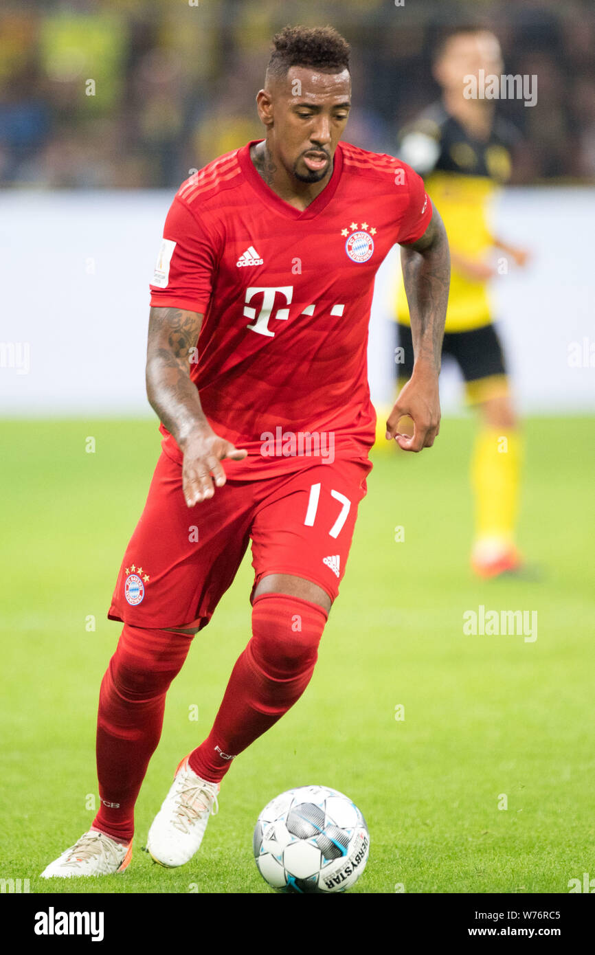 Jerome BOATENG (M) with Ball, individual action with ball, action, full figure, upright, football DFL Supercup 2019, Borussia Dortmund (DO) - FC Bayern Munich (M) 2: 0, on 03.08.2019 in Dortmund / Germany. ¬ | usage worldwide Stock Photo