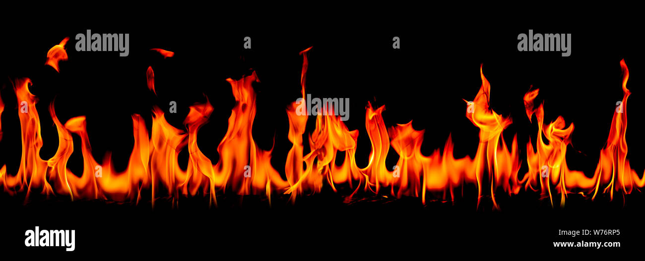 Fire flames on Abstract art black background Stock Photo - Alamy