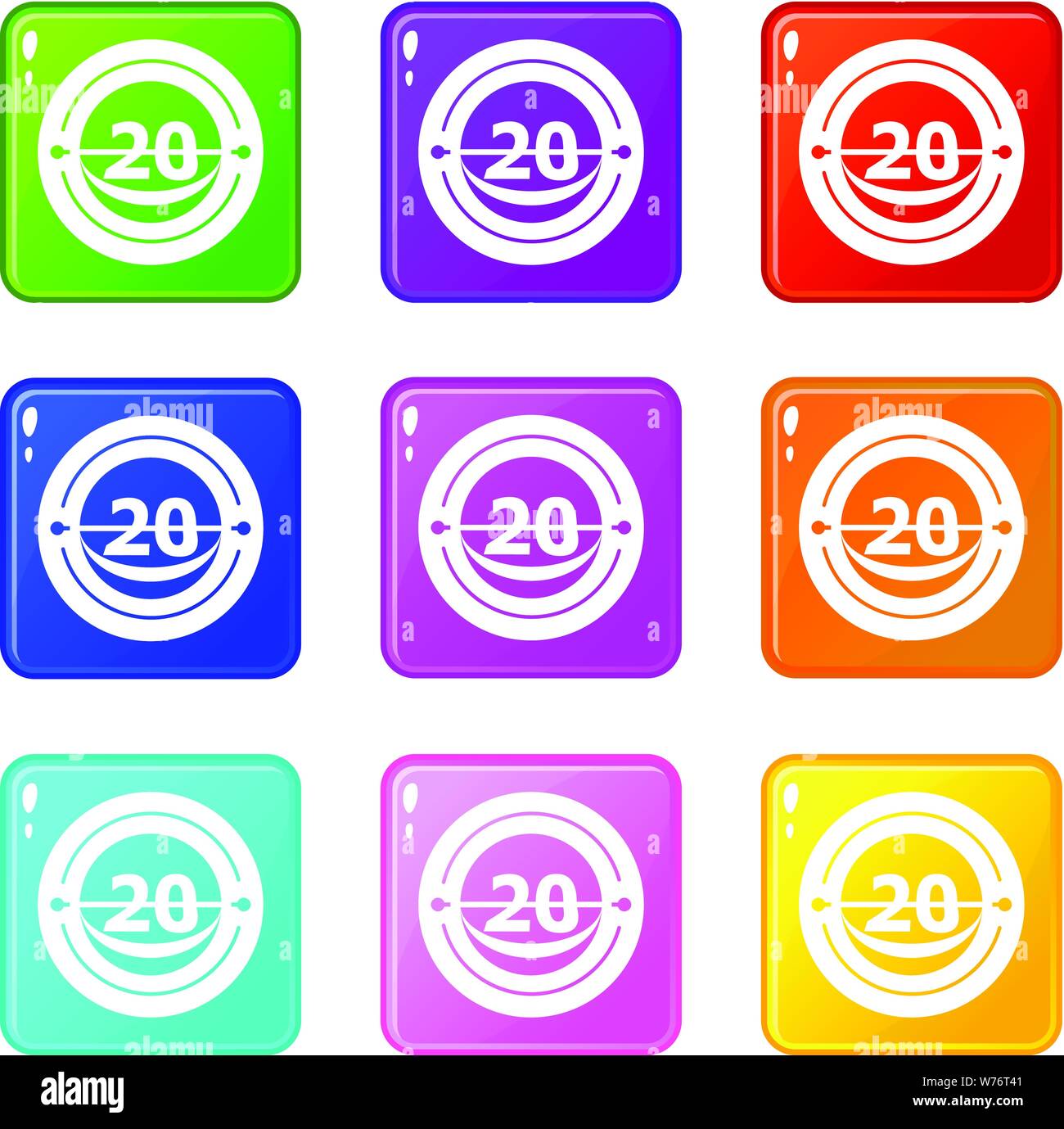 Round calendar icons set 9 color collection Stock Vector Image & Art ...