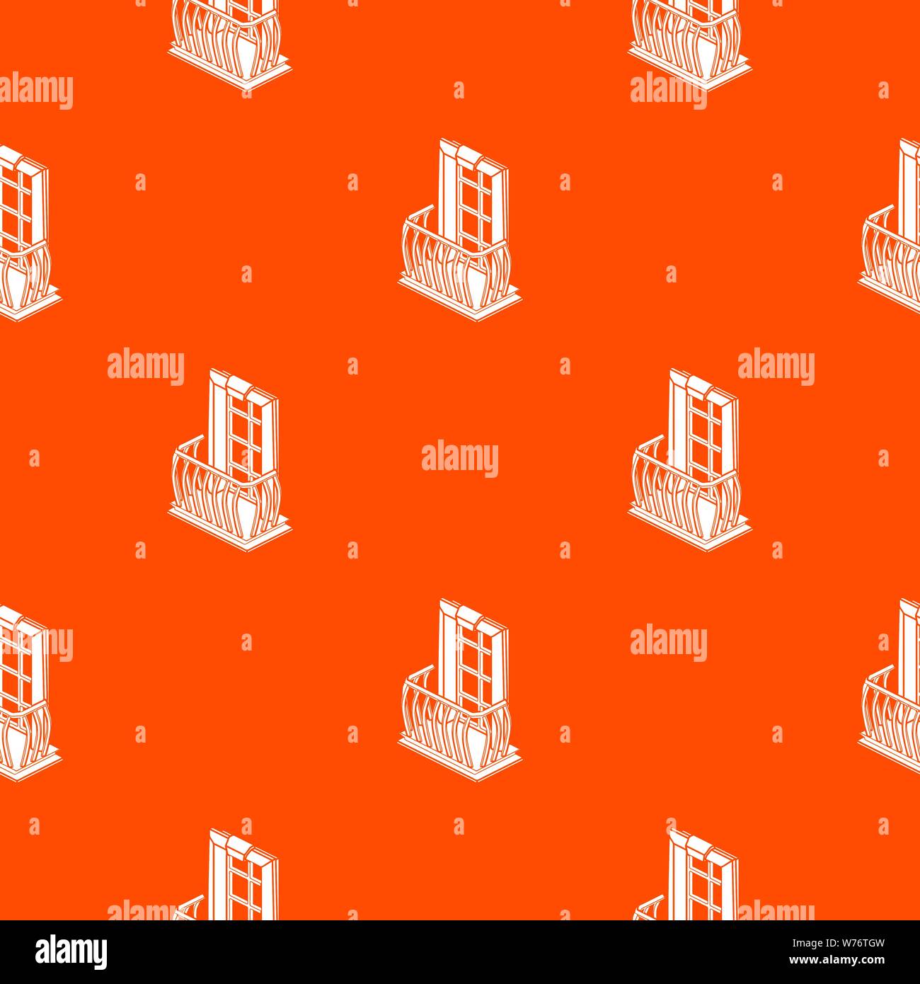 Retro balcony pattern vector orange Stock Vector