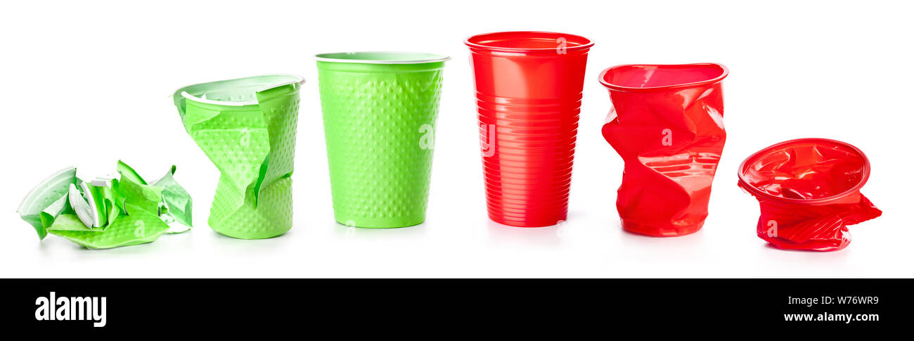 Red Plastic Party Cups Set Isolated On White Background Stock Photo -  Download Image Now - iStock