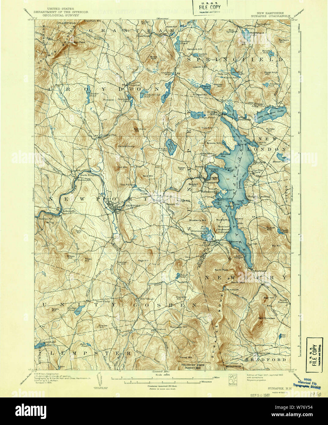 Map of sunapee hires stock photography and images Alamy