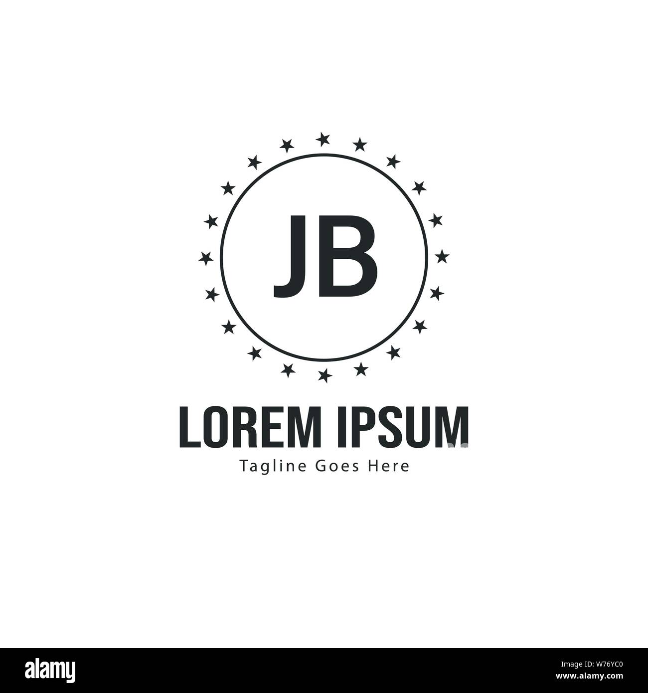 Initial JB logo template with modern frame. Minimalist JB letter logo