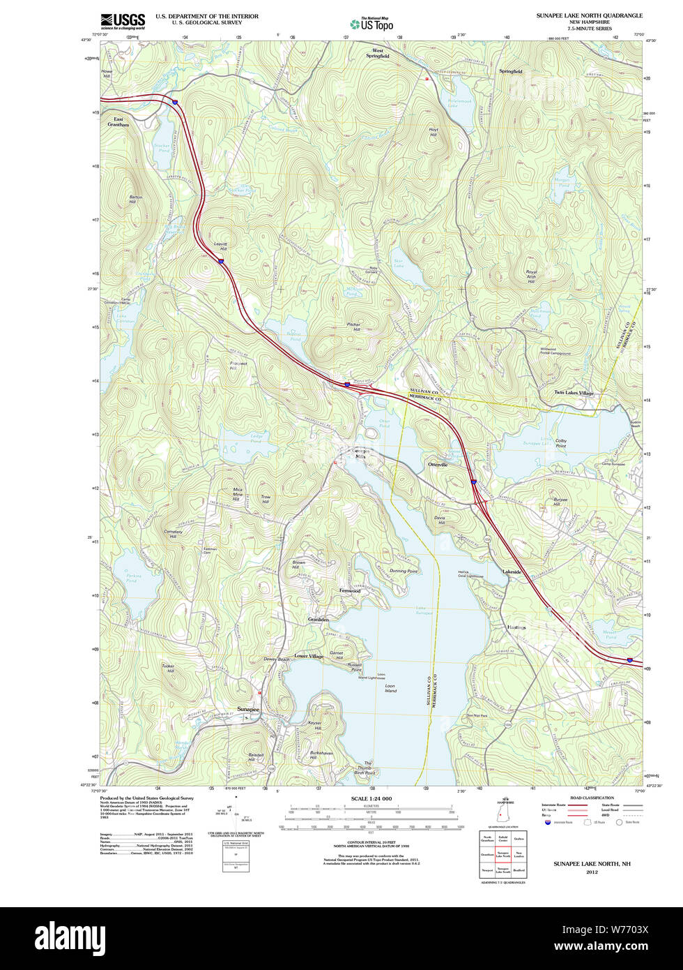 Map of sunapee hires stock photography and images Alamy