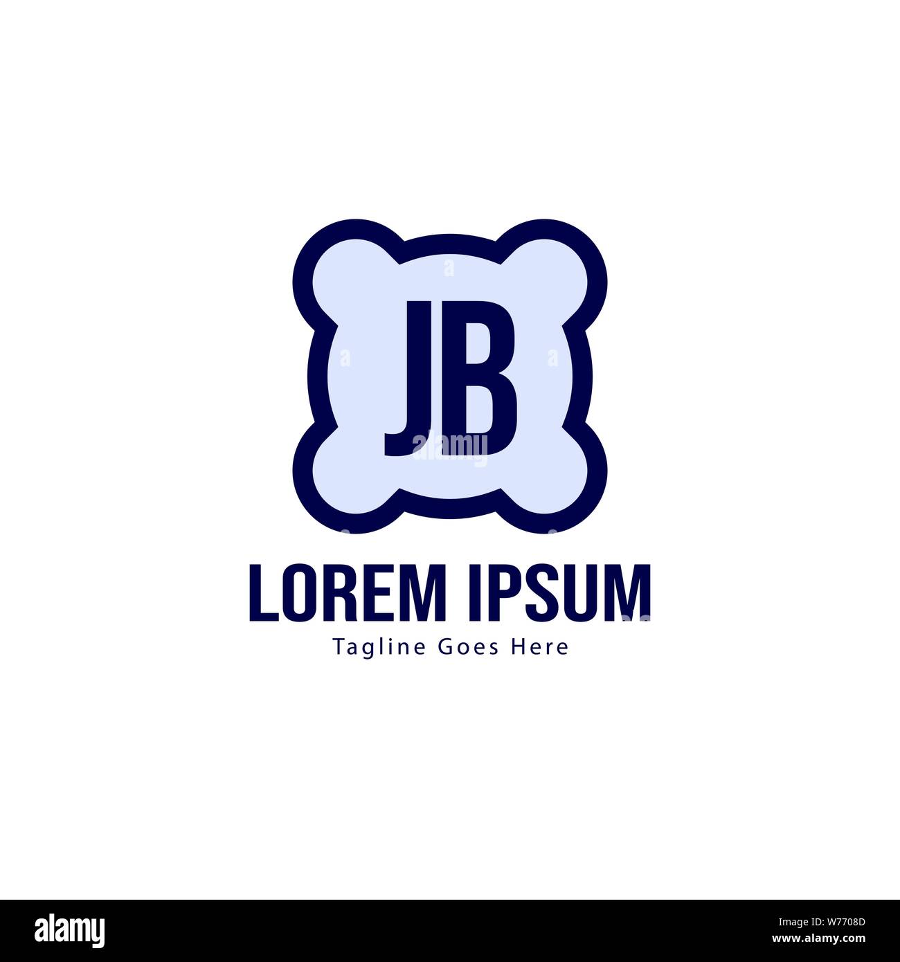 Initial JB logo template with modern frame. Minimalist JB letter logo vector illustration design Stock Vector