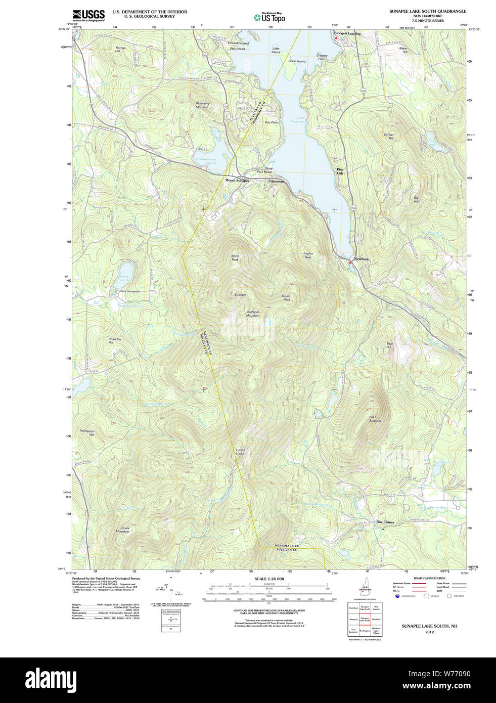 Sunapee map Cut Out Stock Images & Pictures Alamy
