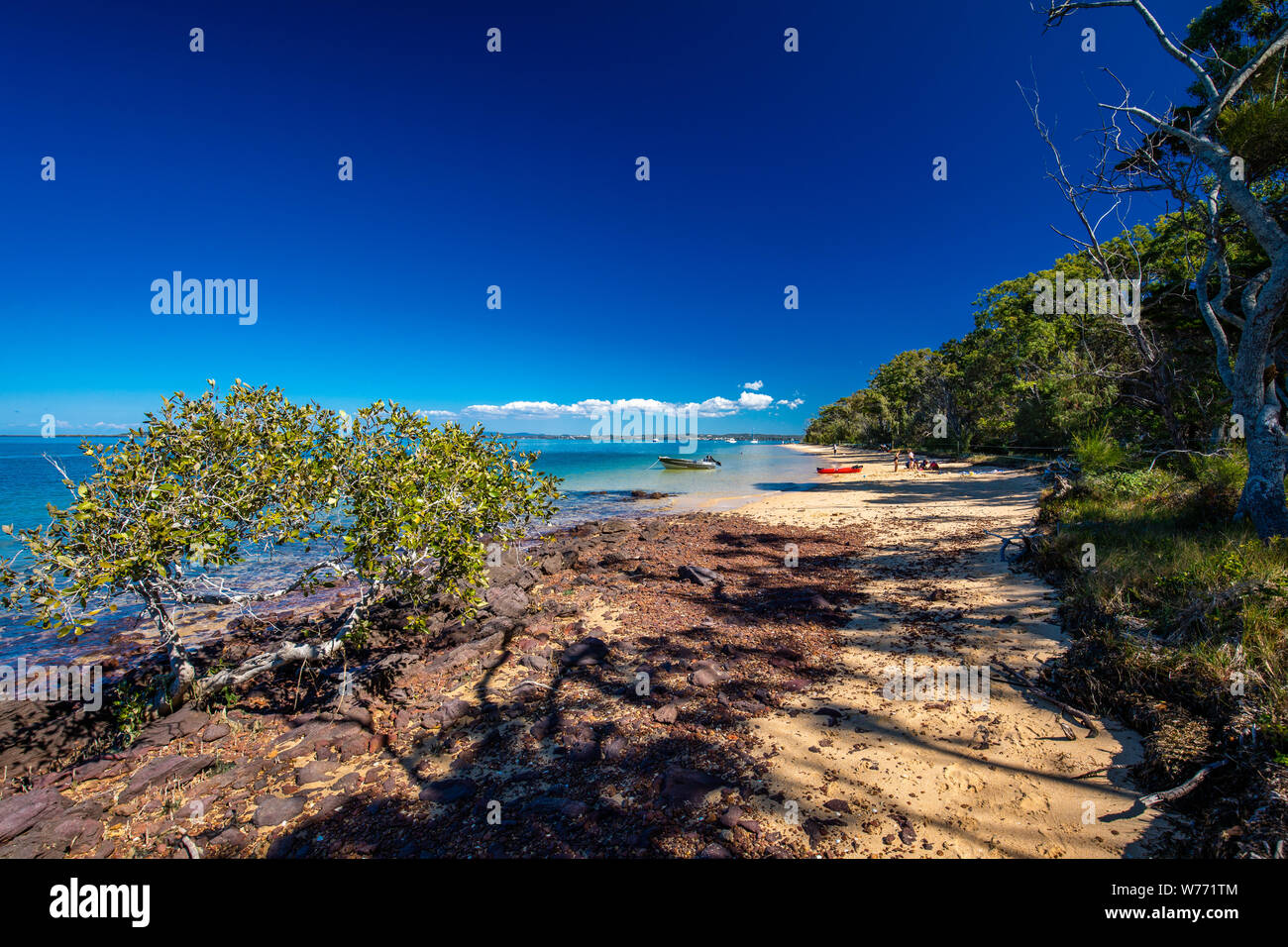 Sunny day on Coochiemudlo Island beach, Brisbane, Queensland, Australia