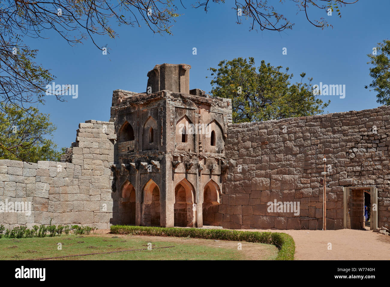 watch tower at Lotus Mahal, Hampi, UNESCO world heritge site, Karnataka, India Stock Photo