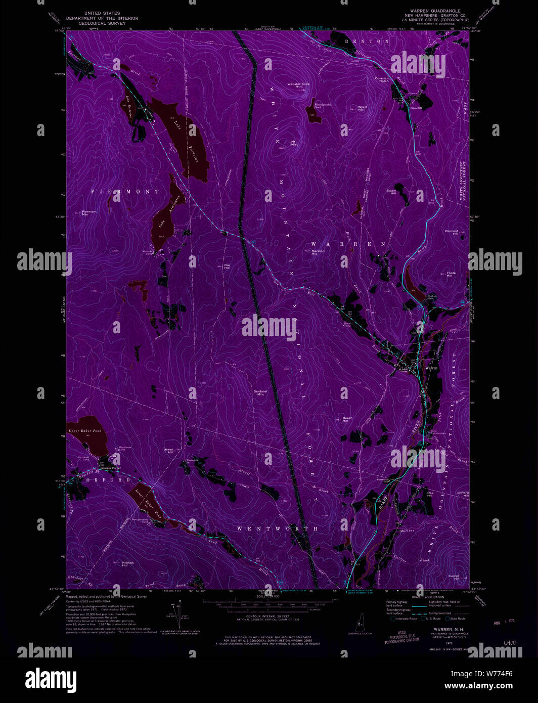 Map of warren new hampshire hires stock photography and images Alamy